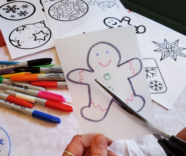 shrinky dink christmas ornaments with free printable patterns