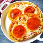 garlic bread pizzas on a plate