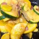 a close up of sauteed squash