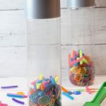 magnetic items in a sensory bottle
